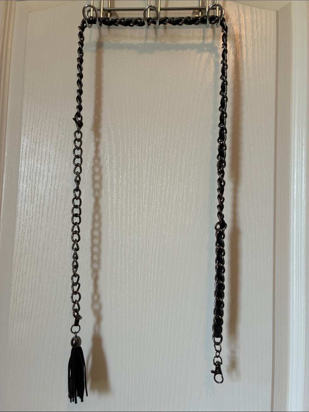 Black Chain Tassel Strap Belt for Women